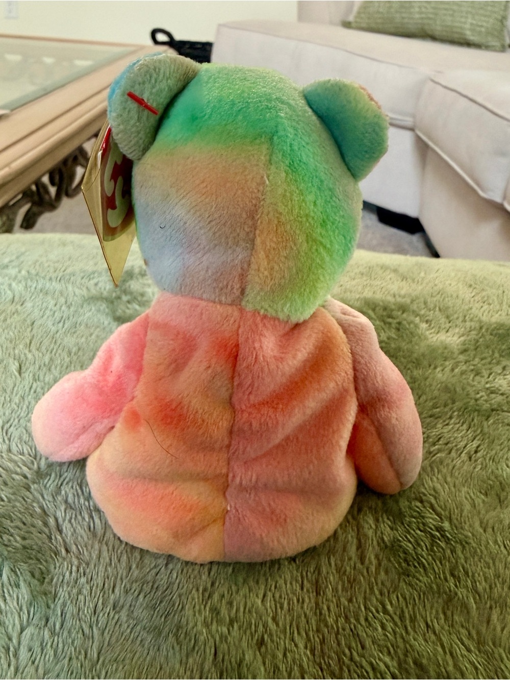 VINTAGE TY BEANIE BABY PEACE BEAR PVC PELLETS PASTEL - Picture 2 of 6
